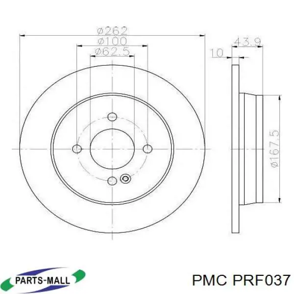 PRF037 Parts-Mall freno de disco delantero