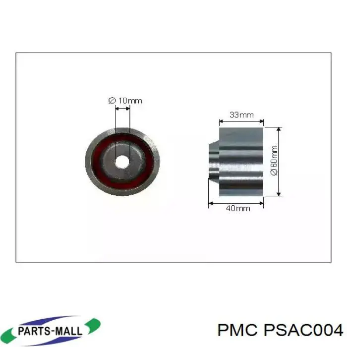 PSA-C004 Parts-Mall rodillo intermedio de correa dentada