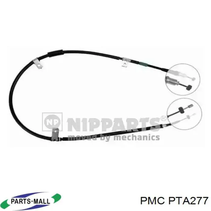 PTA277 Parts-Mall cable de freno de mano trasero izquierdo
