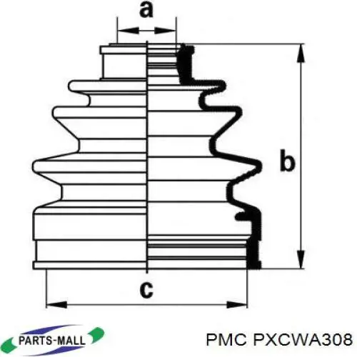 PXCWA308 Parts-Mall fuelle, árbol de transmisión exterior derecho