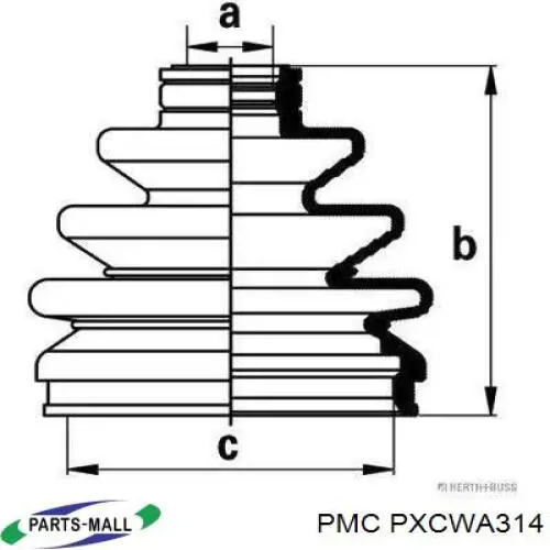 Comprar PXCWA314 Parts-Mall Fuelle de semieje delantero interior