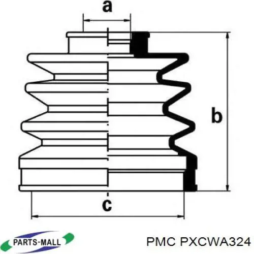 Fuelle de palier delantero exterior PXCWA324 Parts-Mall