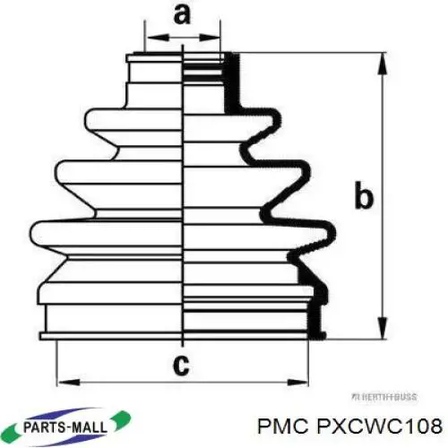 Fuelle, junta homocinética interior derecha delantera Parts-Mall PXCWC108 precio, desde 16,73 EUR