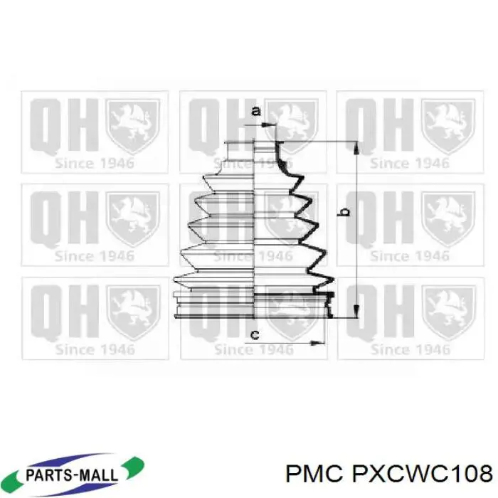 Fuelle, junta homocinética interior derecha delantera PXCWC108 Parts-Mall