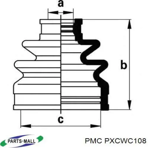 Fuelle, junta homocinética interior derecha delantera Parts-Mall PXCWC108 precio, desde 16,73 EUR