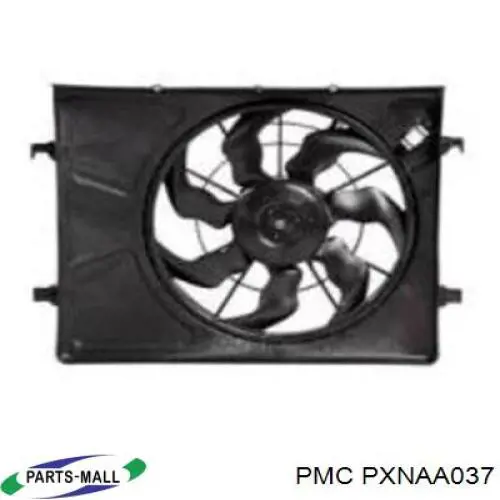 PXNAA-037 Parts-Mall difusor de radiador, ventilador de refrigeración, condensador del aire acondicionado, completo con motor y rodete
