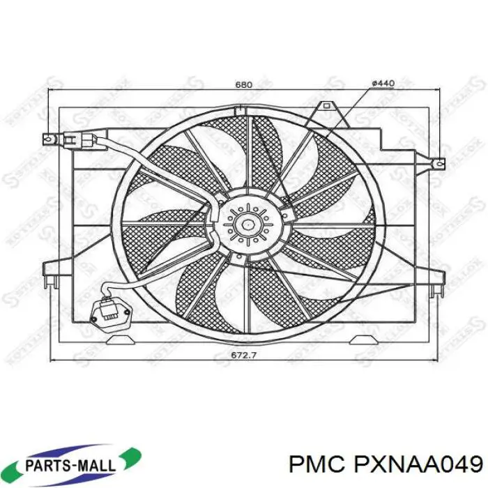 MTC784AX Magneti Marelli difusor de radiador, ventilador de refrigeración, condensador del aire acondicionado, completo con motor y rodete