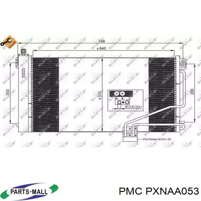 PXNAA053 Parts-Mall bastidor radiador (armazón)