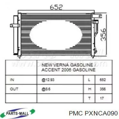 PXNCA090 Parts-Mall condensador aire acondicionado
