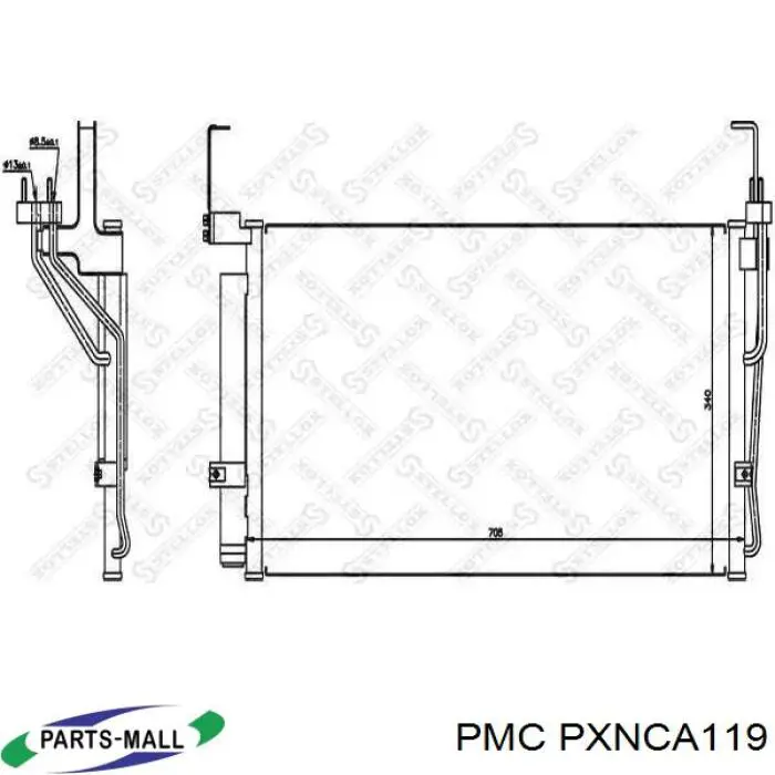 Condensador aire acondicionado 606HN2050 TYC