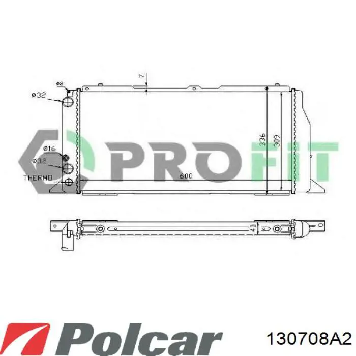 0016A1 Profit radiador refrigeración del motor