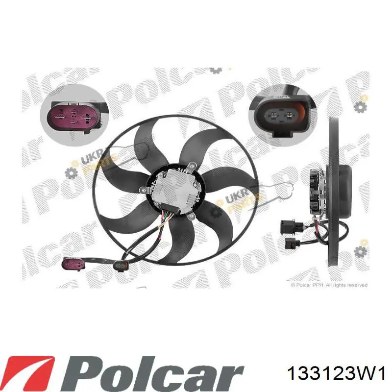 133123W1 Polcar ventilador (rodete +motor refrigeración del motor con electromotor, izquierdo)