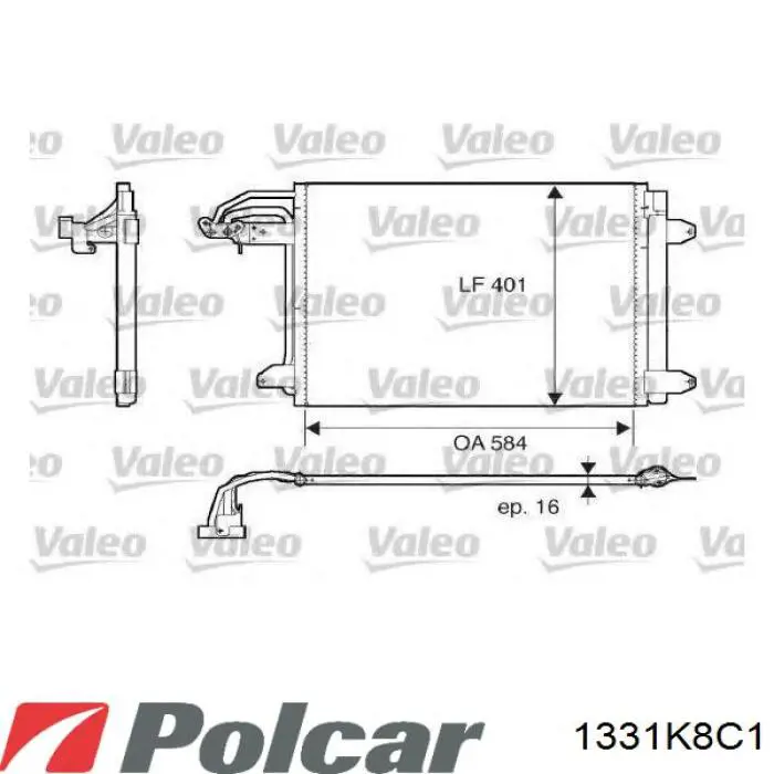Condensador aire acondicionado 1331K8C1 Polcar