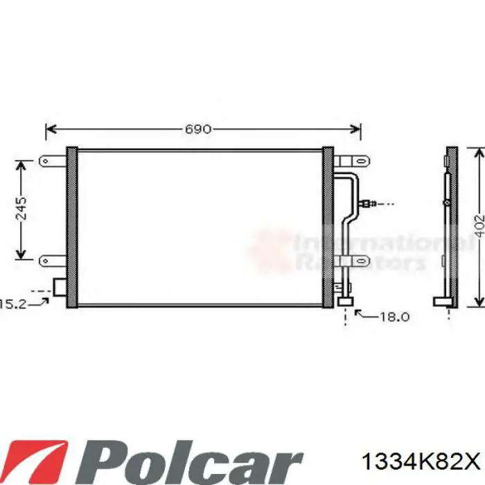 1334K82X Polcar condensador aire acondicionado