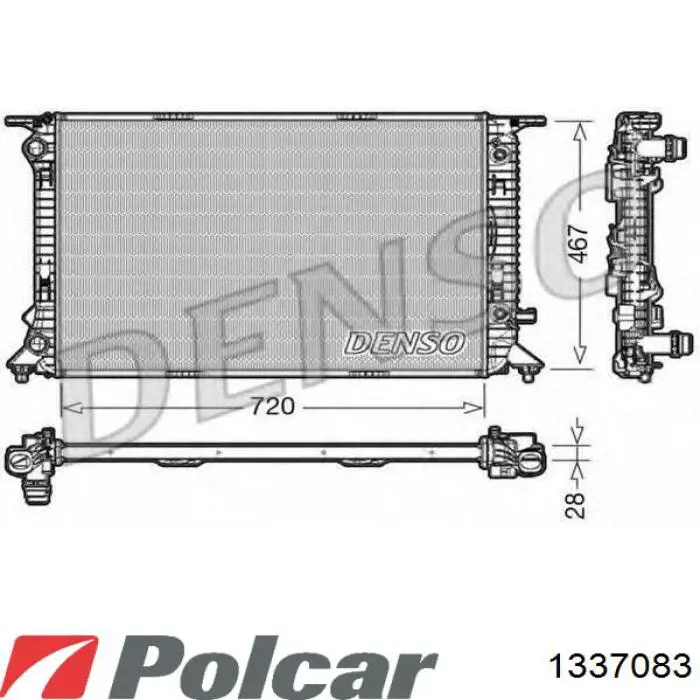 133708-3 Polcar radiador refrigeración del motor