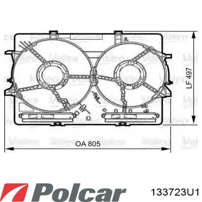 133723U1 Polcar ventilador (rodete +motor refrigeración del motor con electromotor, izquierdo)