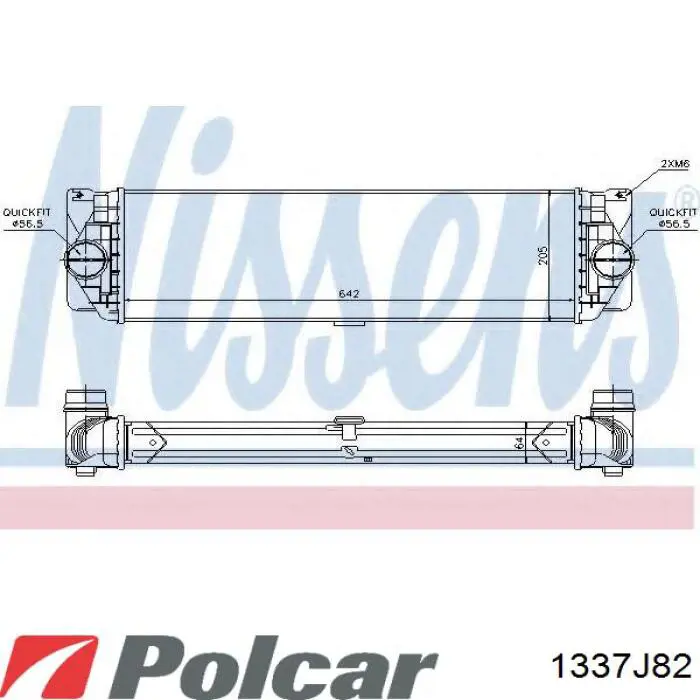 1337J82 Polcar Radiador de intercooler