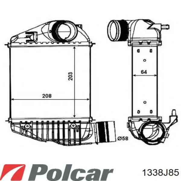 1338J8-5 Polcar radiador de aire de admisión