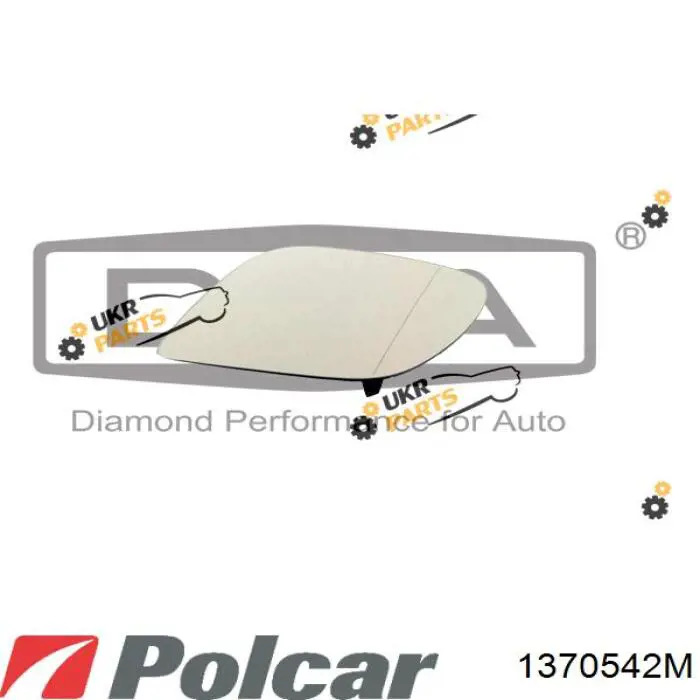 1370542M Polcar cristal de espejo retrovisor exterior izquierdo