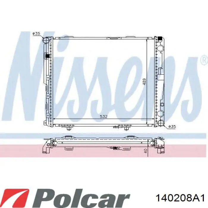 140208A1 Polcar radiador refrigeración del motor