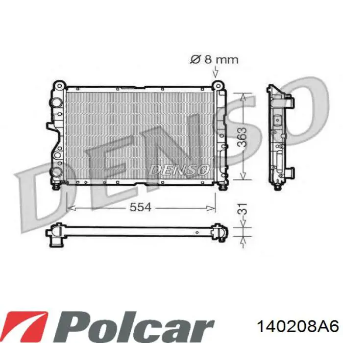 0060603939 Fiat/Alfa/Lancia radiador refrigeración del motor