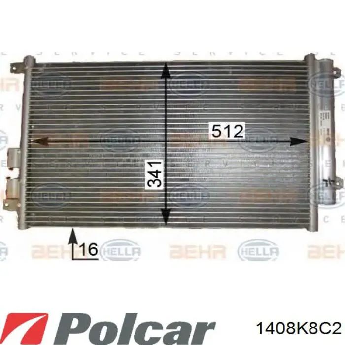 1408K8C2 Polcar condensador aire acondicionado