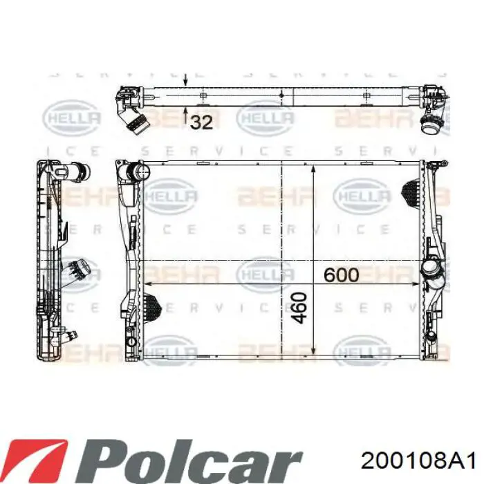 200108A1 Polcar radiador refrigeración del motor