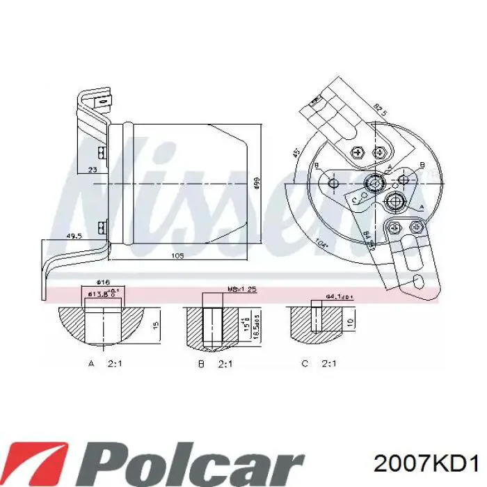 2007KD-1 Polcar receptor-secador del aire acondicionado