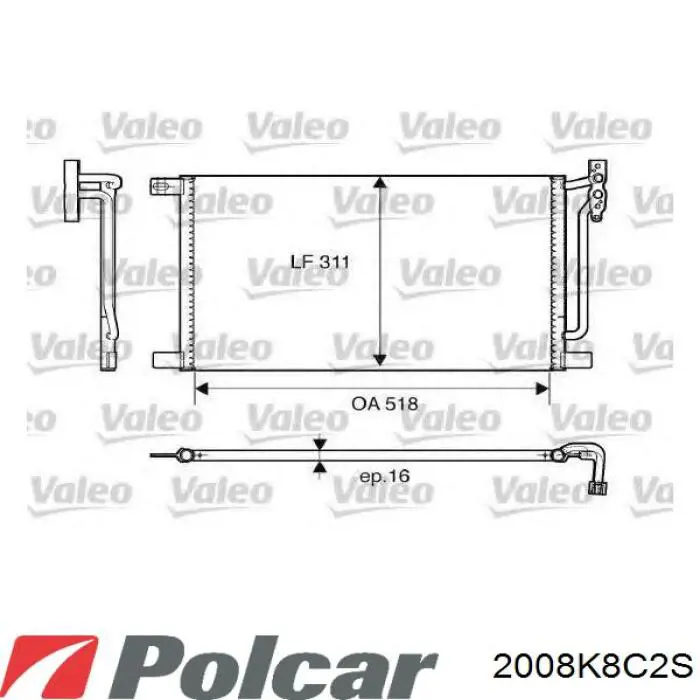 2008K8C2S Polcar condensador aire acondicionado