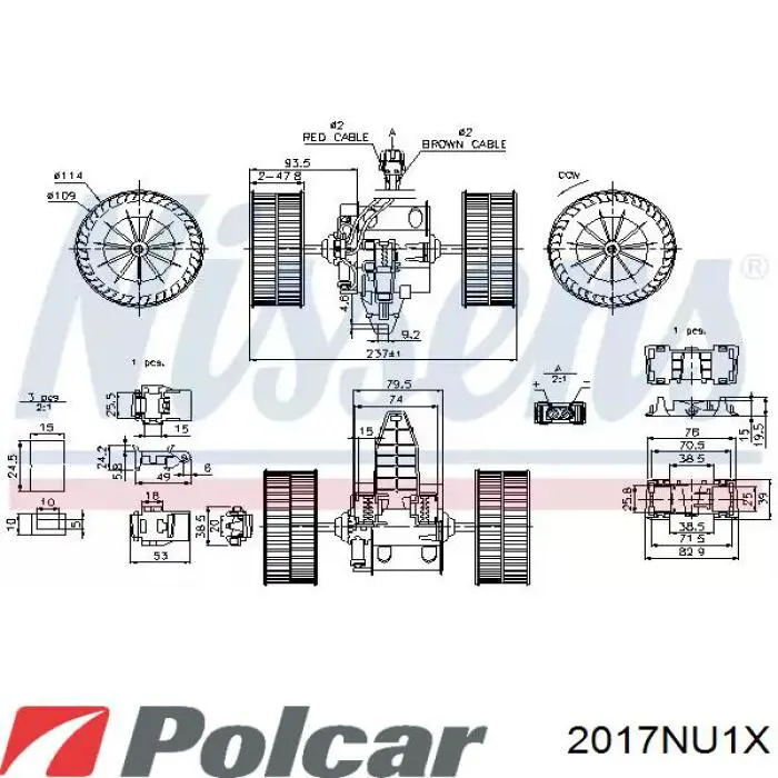 2017NU1X Polcar motor eléctrico, ventilador habitáculo