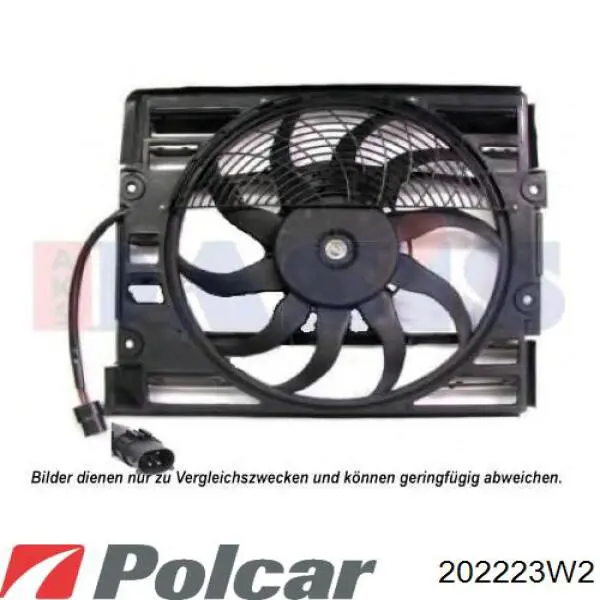 202223W2 Polcar difusor de radiador, ventilador de refrigeración, condensador del aire acondicionado, completo con motor y rodete