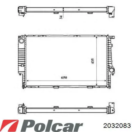 203208-3 Polcar radiador refrigeración del motor