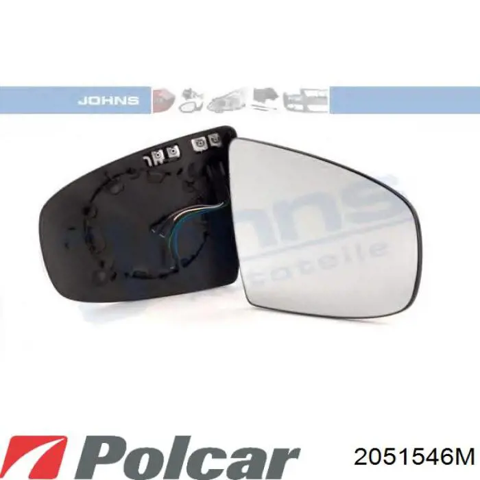 2051546M Polcar cristal de espejo retrovisor exterior izquierdo