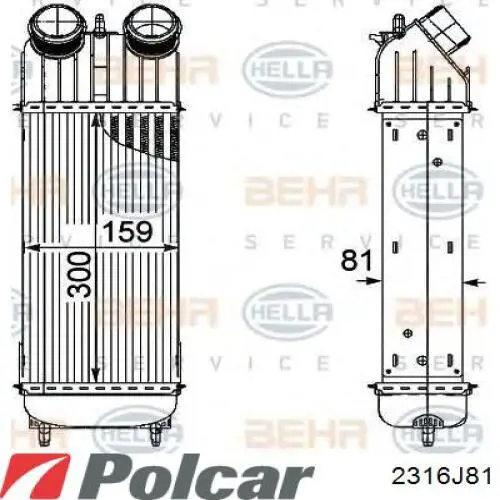 2316J8-1 Polcar radiador de aire de admisión