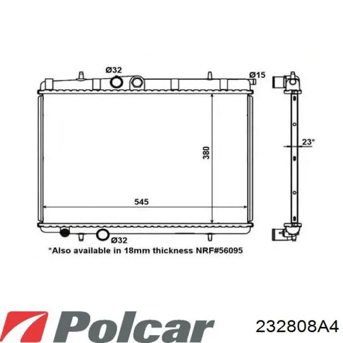Radiador 232808A4 Polcar