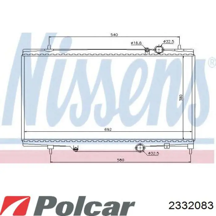 233208-3 Polcar radiador refrigeración del motor