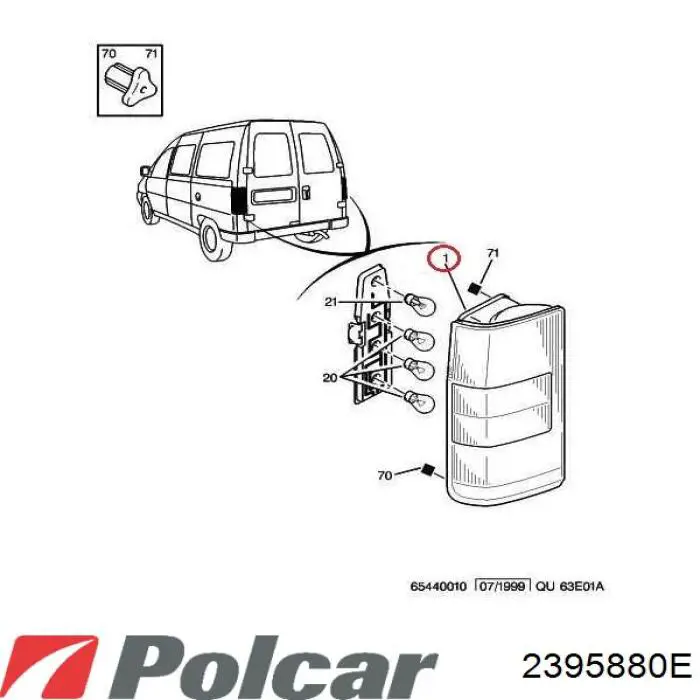 Piloto trasero derecho 2395880E Polcar