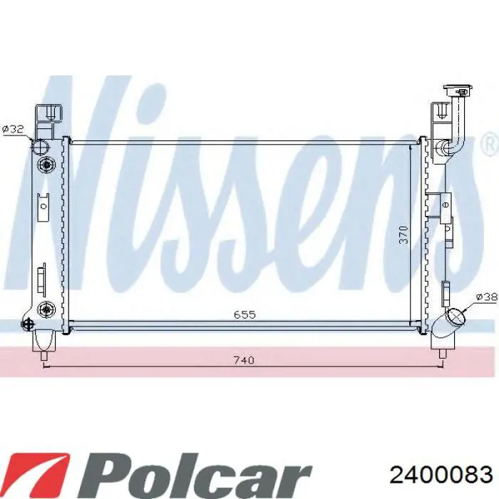 240008-3 Polcar radiador refrigeración del motor