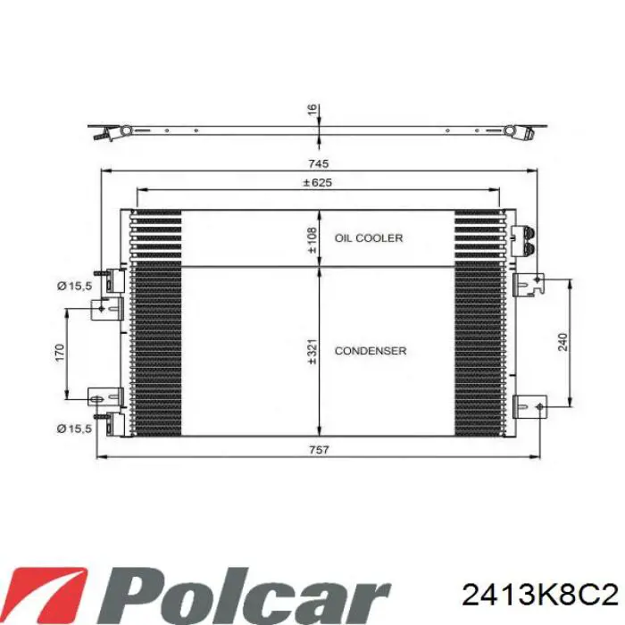 2413K8C2 Polcar condensador aire acondicionado