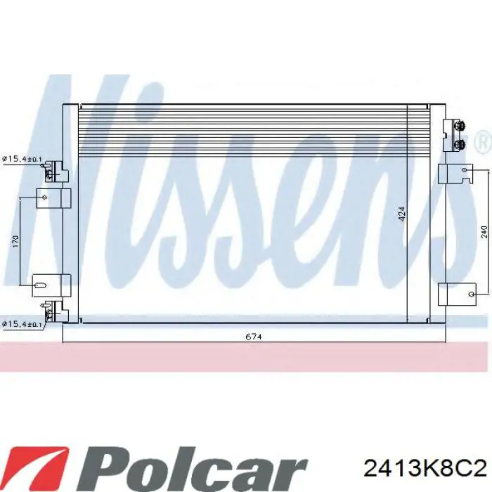 2413K8C2 Polcar Radiador de aire acondicionado