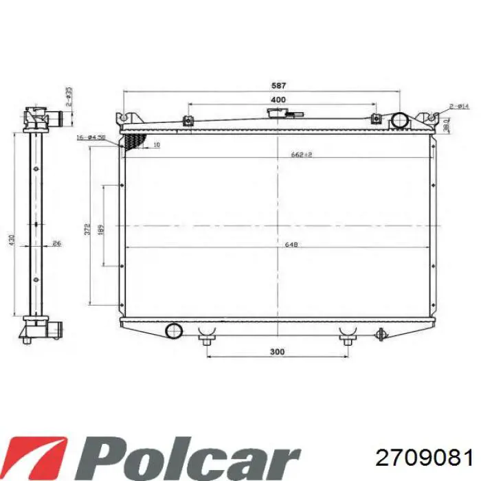 270908-1 Polcar radiador refrigeración del motor