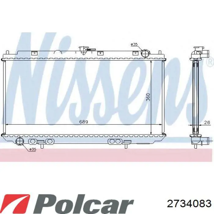 273408-3 Polcar radiador refrigeración del motor