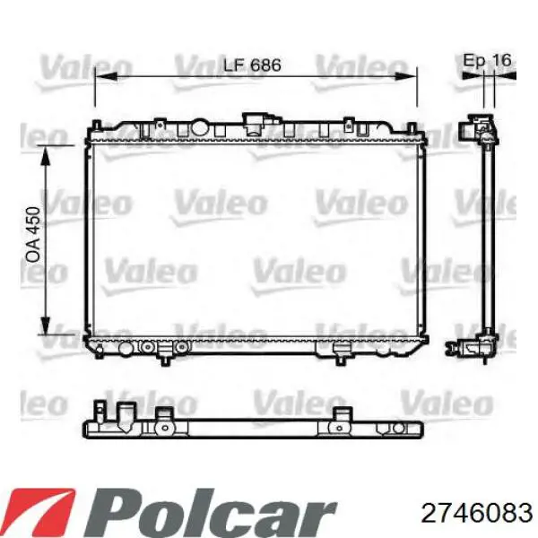 274608-3 Polcar radiador refrigeración del motor