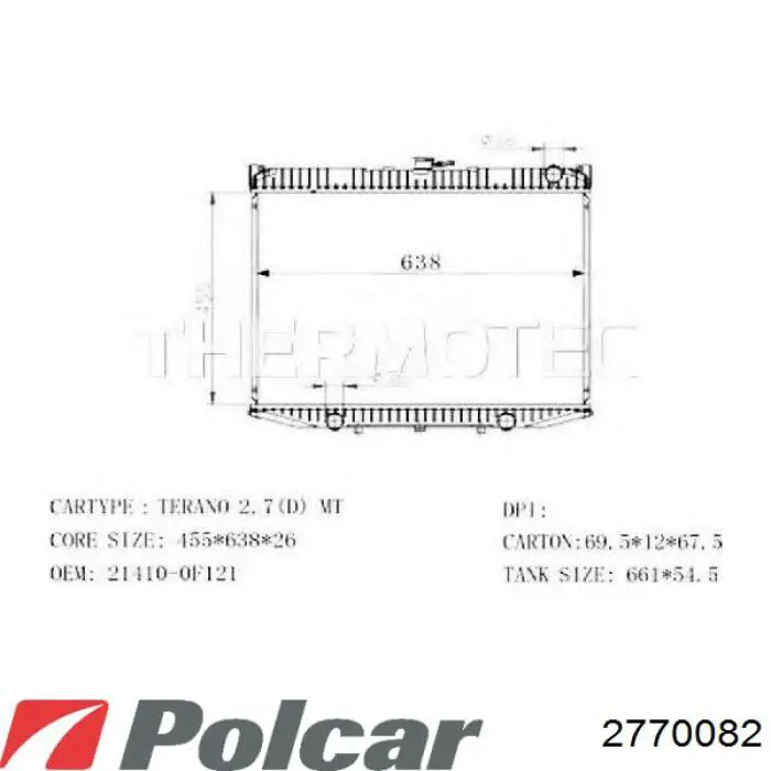 2770082 Polcar Refrigeración del motor