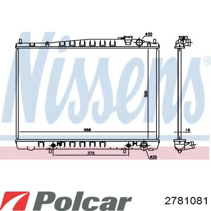 278108-1 Polcar radiador refrigeración del motor