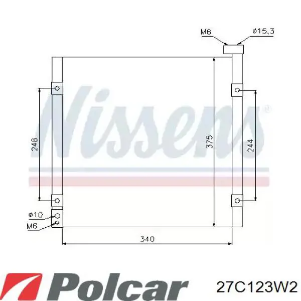 27C123W2 Polcar difusor de radiador, ventilador de refrigeración, condensador del aire acondicionado, completo con motor y rodete