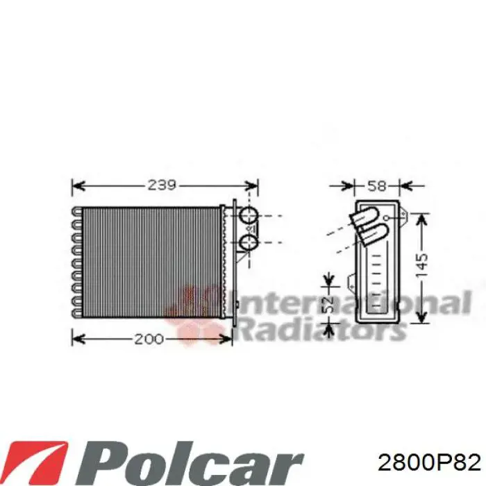 Radiador calefacción 2800P82 Polcar
