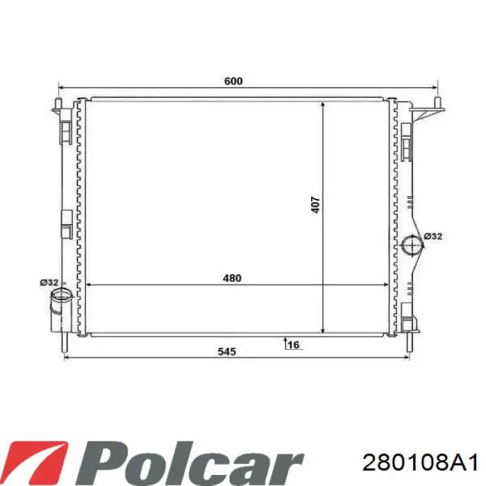 280108A1 Polcar radiador refrigeración del motor