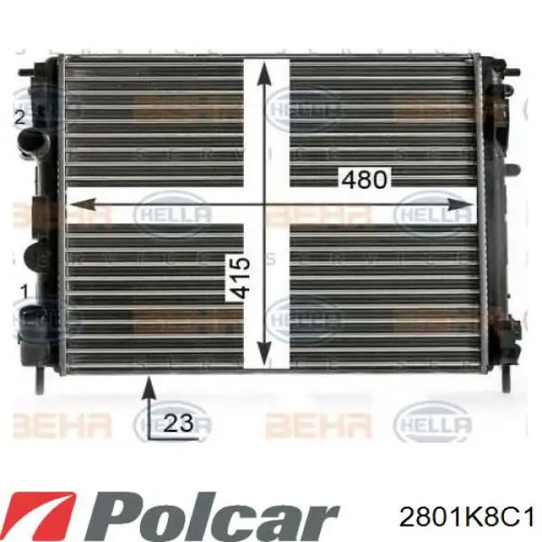 2801K8C1 Polcar condensador aire acondicionado