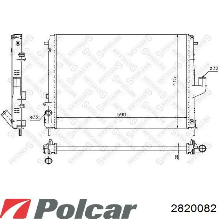 282008-2 Polcar radiador refrigeración del motor